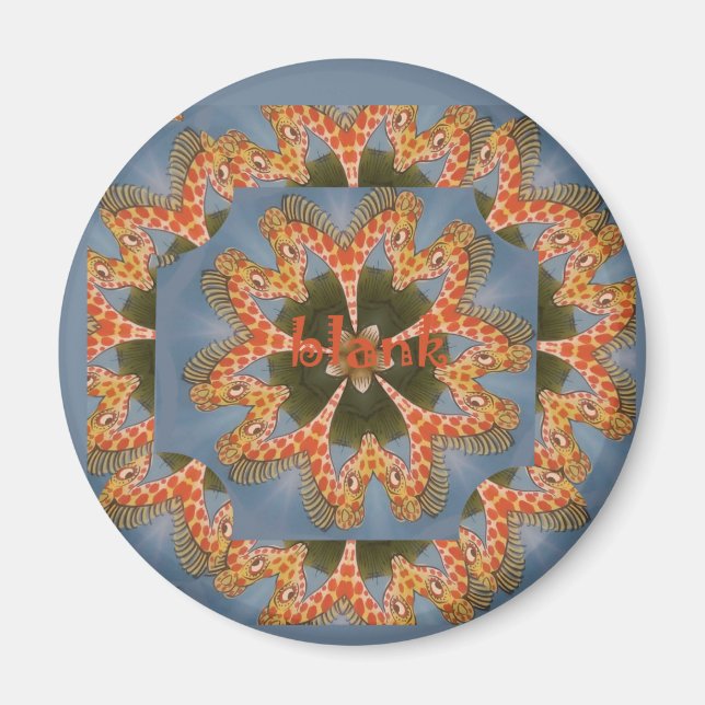 Íman Giraffe Abstrato Art Impressão (Frente)