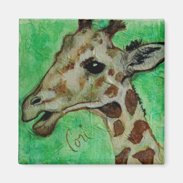 Íman Giraffe Animal Willife Art Magnet (Frente)