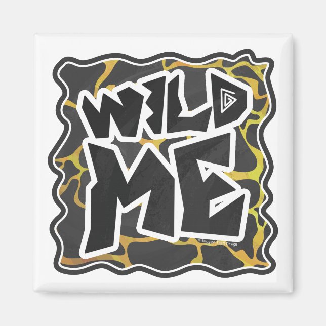 Íman Giraffe Black and Yellow Impressão (Frente)