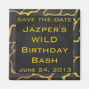 Íman Giraffe Black and Yellow Impressão