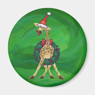 Íman Giraffe Christmas Magnet