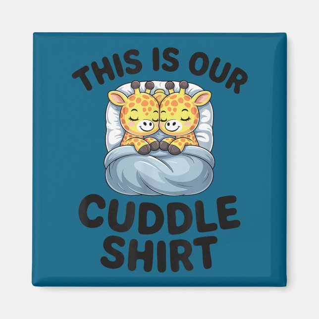 Íman Giraffe Couple Cute Love This Is Our Cuddle  (Frente)