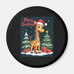 Íman Giraffe Feliz Papais noeis de Luz de Árvore de Nat