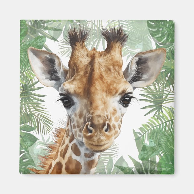 Íman Giraffe Jungle Background (Frente)