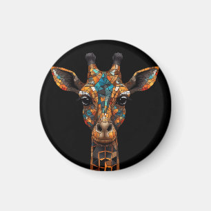 Íman Giraffe Mosaico Retrato Acrílico Chaveiro