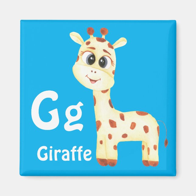 Íman Giraffe personaliza ABC: Carta G - Adicionar seu n (Frente)