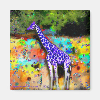 Íman Giraffe Purple Psychedelic Magnet