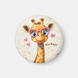 Íman Giraffe Valentine's Day Heart Badge - Kids School