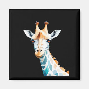 Íman Giraffe Vetor Art com Cores Vibrantes