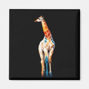 Íman Giraffe Vetor Art com Cores Vibrantes