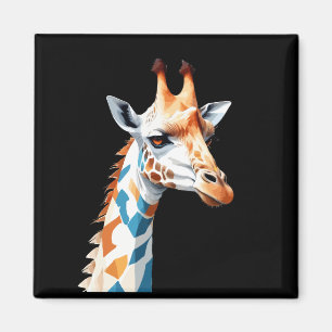 Íman Giraffe Vetor Art com Cores Vibrantes