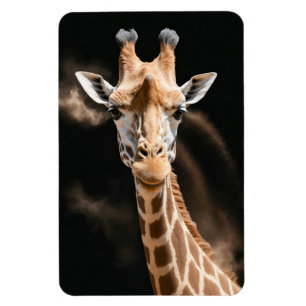Íman Giraffe Wild Animal Elegante Dramático Retrato Art