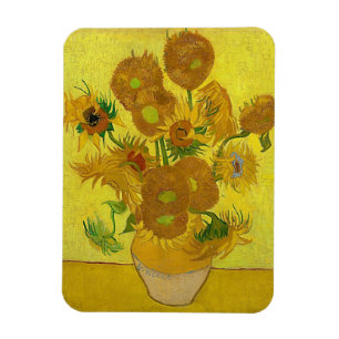 Íman Girassóis Amarelos Vintage Van Gogh Pintura Flora