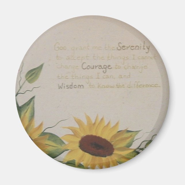 Íman Girassóis e Serenity Prayer Magnet (Frente)