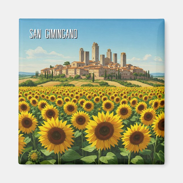 Íman Girassóis em San Gimingano Itália Viagem (Frente)