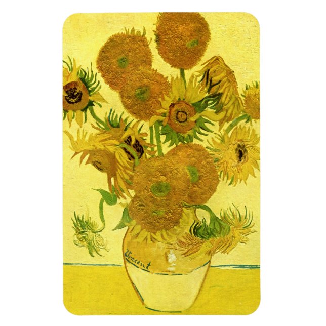 Íman Girassóis em Vase Van Gogh Fine Art (Vertical)