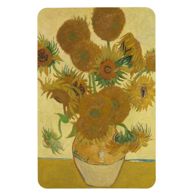 Íman Girassóis, Pintura a Óleo de Natureza Morta, Van G (Vertical)