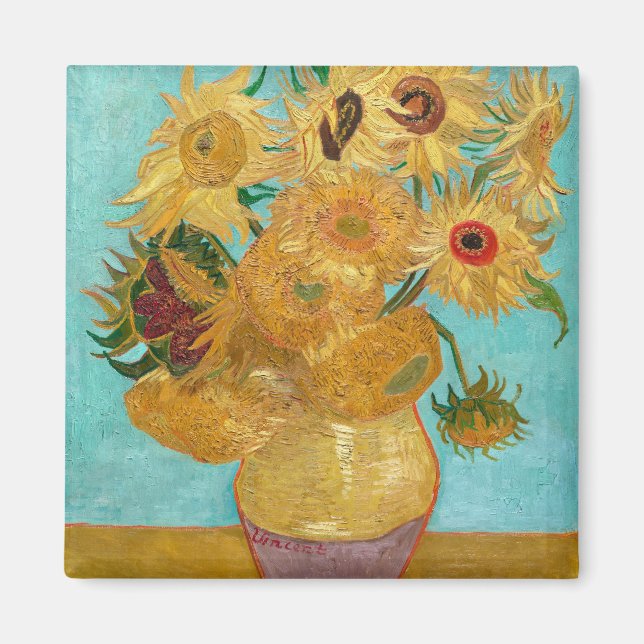 Íman Girassóis, Pintura de Natureza-Morta Pós-Impressio (Frente)