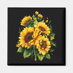 Íman Girassol Amarelo Floral Verão Jardim Flor Mulheres