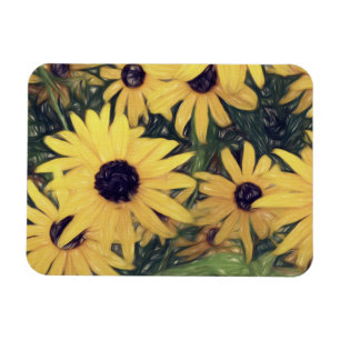 Íman girassol amarelo floresce alegre