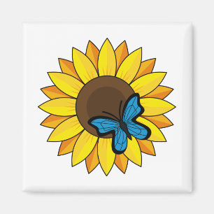 Íman Girassol e Borboleta Azul