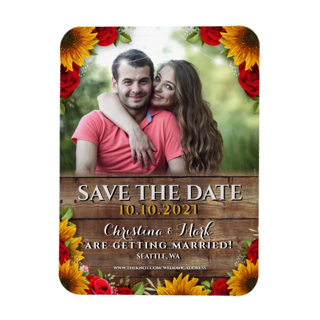 Íman Girassol e Rosas Luzes de madeira russa (Vertical)