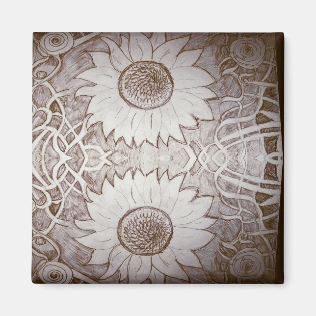 Íman girassol em casa (Frente)