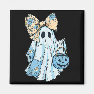 Íman Giren Halloween Blue Denim Floral Pumpkin Preppy G