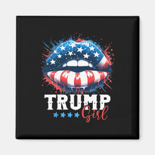Íman Girl Trump 2024 Eletion U's American Flag