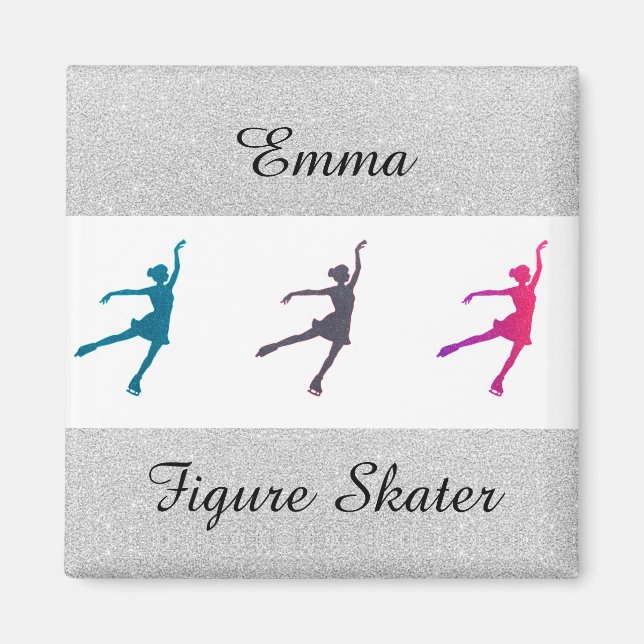 Íman Girls Figure Skater / Ice Skating Personalizado (Frente)