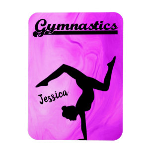 Íman Girls Gymnastics Purple Swirl Personalizado