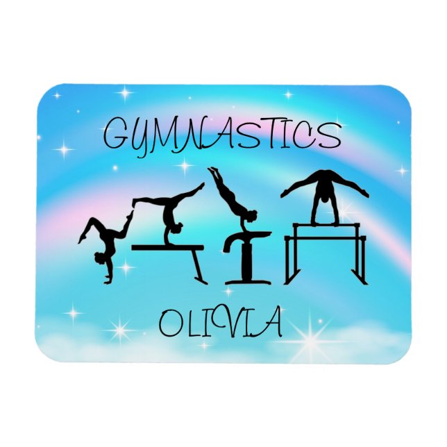 Íman Girls Gymnastics Rainbow Swirls (Horizontal)