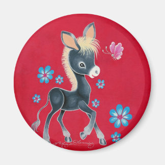 Íman Girly Baby Donkey Com Flores