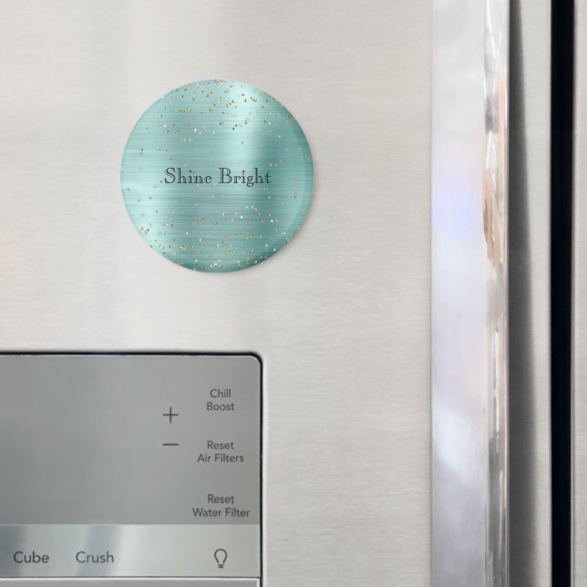 Íman Girly Mint Dourada Glam Sparkle Confetti (In Situ (Fridge))