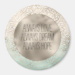 Íman Girly Mint Dourado Ombre Leopard