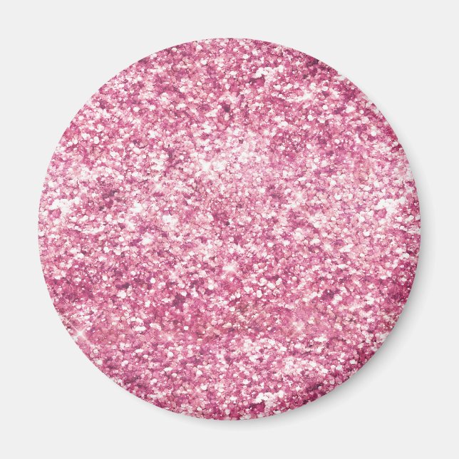 Íman Girly Pink Glitter Confetti (Frente)