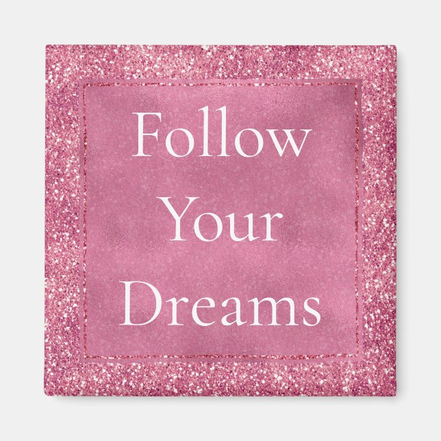 Íman Girly Pink Glitter Sparkle Glitz (Frente)