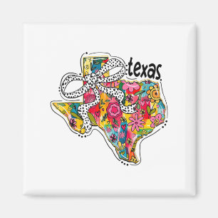 Íman Girly Texas State Map Floral Coquette Arco 4º De J