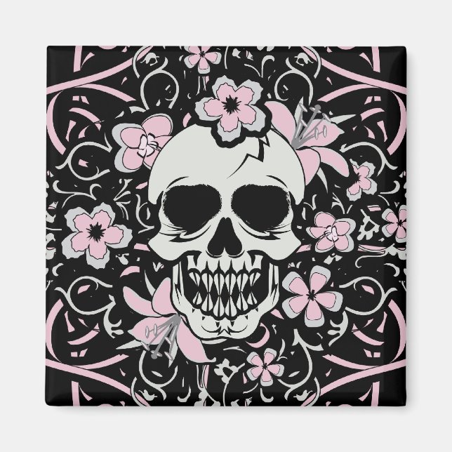Íman Girly Vintage Skull (Frente)