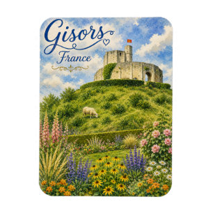 Íman Gisors França Castelo Normandia aquarela