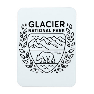 Íman Glaciar National Park Bear Emblem