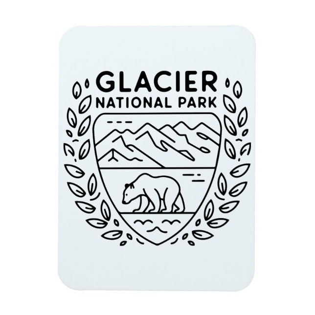 Íman Glaciar National Park Bear Emblem (Vertical)