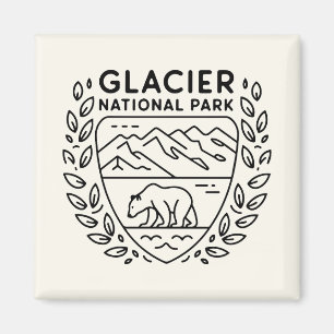 Íman Glaciar National Park Bear Emblem