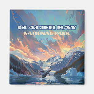 Íman Glacier Bay National Park Alaska Whale Vintage