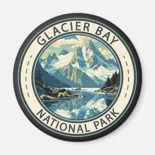 Íman Glacier Bay National Park Illustration Viagem Art