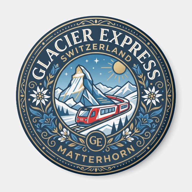 Íman Glacier Express & Matterhorn, Suíça (Frente)