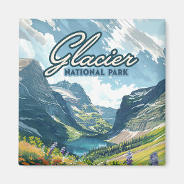 Íman Glacier National Park Montana Lake Retro