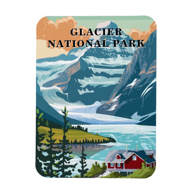 Íman Glacier National Park Montana Souvenir (Vertical)