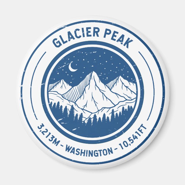 Íman Glacier Peak Washington - Viagem do Skiking em Was (Frente)