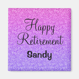 Íman Glam Happy Retirement Ombre Roxo Glitter Sparkle